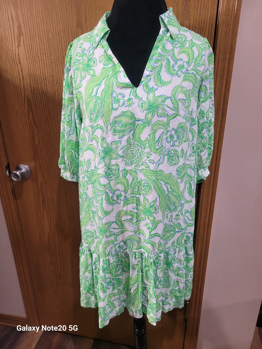 Lilly Pulitzer Renelle Dress Green White Daffodil Hill Floral NWT 8